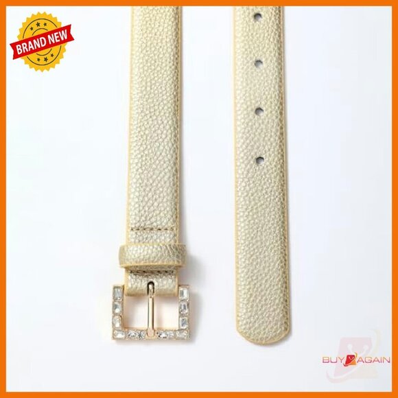Women\'s Faux Leather Belt with Rhinestone Buckle for Jeans and Dresses main image 5